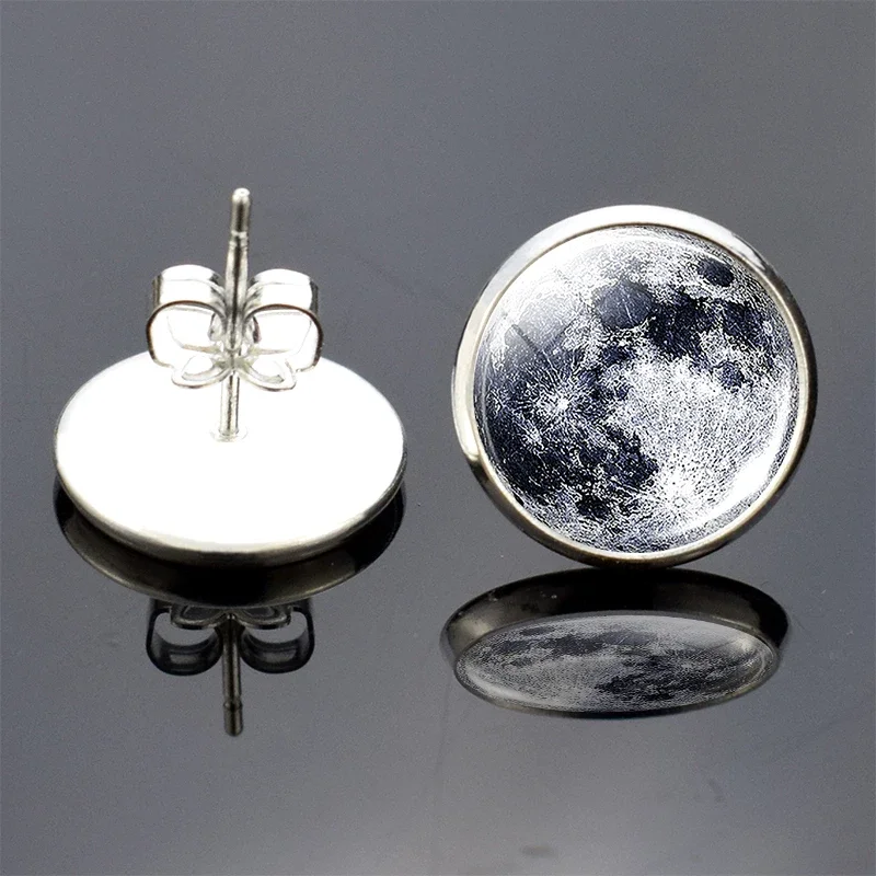 Moon Earrings Solar System Planet Stars Stud Earrings Galaxy Nebula Space Universe Earth Sun Mars Jupiter Saturn Fashion Jewelry