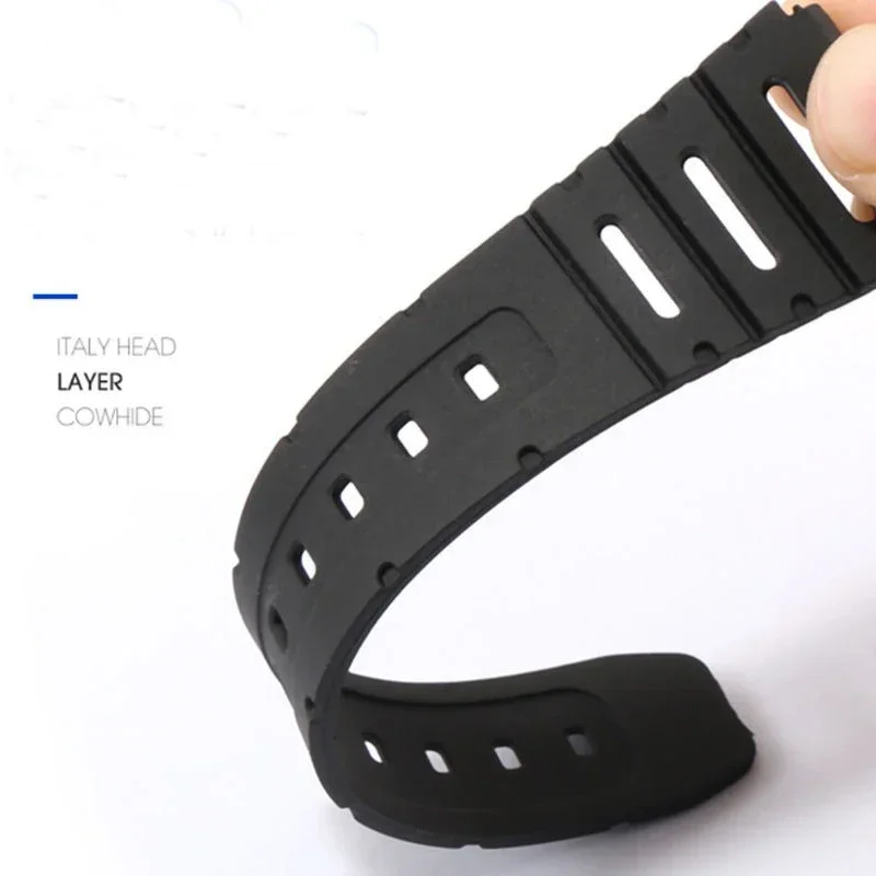 TPU strap bracelet for Casio CA-53W CA-61W FT-100W W-520U W-720G Sport Watch band waterproof soft watchband Belt wristband 20mm