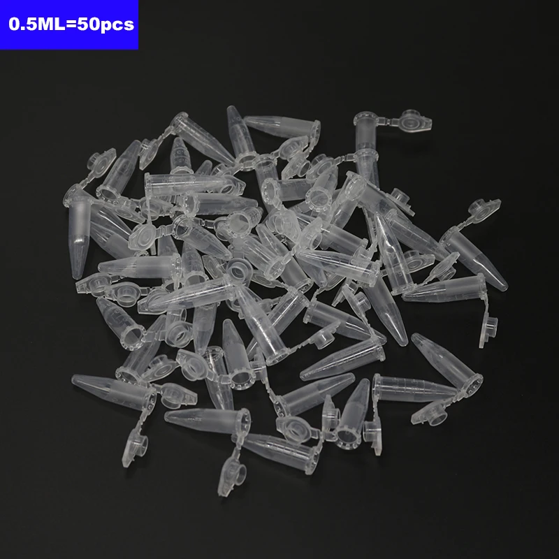 Großhandel 50 Pcs/0,5 ml Moderne Labor Transparent Ultra-feine Kunststoff Zentrifuge Reagenzglas Behälter Deckel Labor Liefert