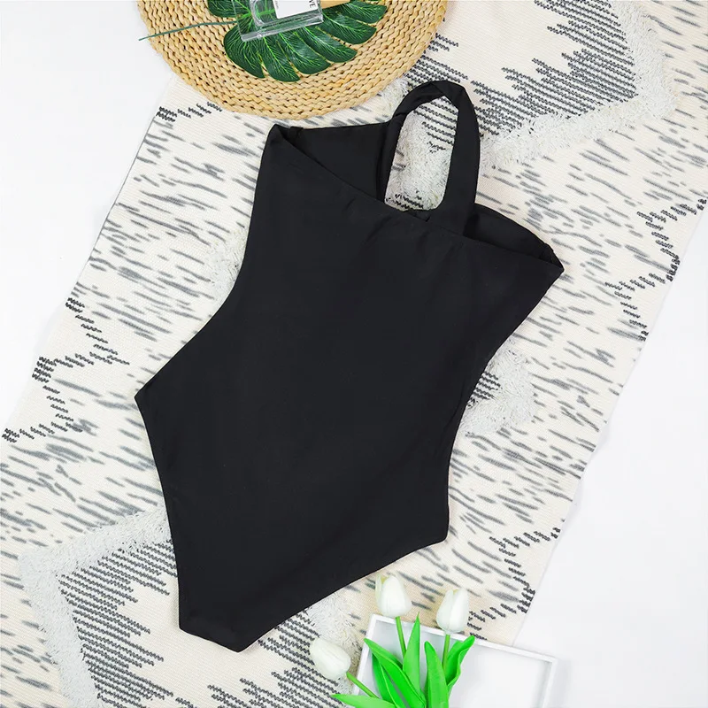 One Shoulder Swimsuit Women Swimwear 2025 Sexy Bikinis Female Y2k Hollow Out Swim Suits Bodysuit Bathing Suit Beachwear Clothes