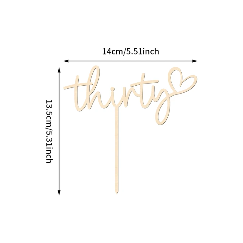 YOMDID Thirty Cake Topper 30th Birthday Cake Topper 30th Anniversary Party Dekorationen Prost auf 30 Jahre alt Kuchendekoration – Detail 4