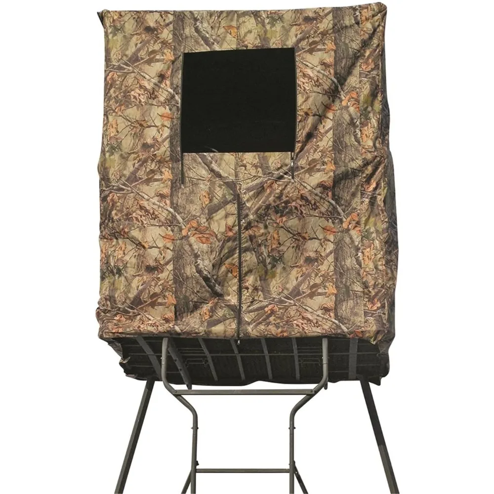 Elevated Deer Hunting Blind, Camo Tent for Tower Stand, 2 Person, Universal，SCENT CONTROL,WEATHER-RESISTANT