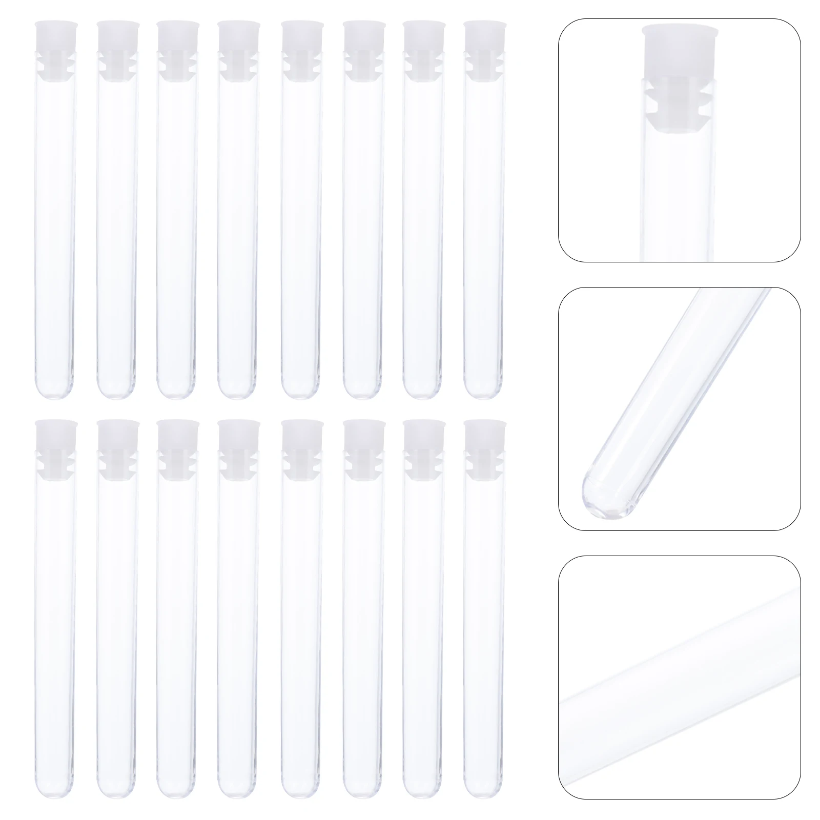 

100 Pcs Plastic Test Tubes Environmentally Friendly Leak Proof Compact Design For Science Experiment Teaching Supplies