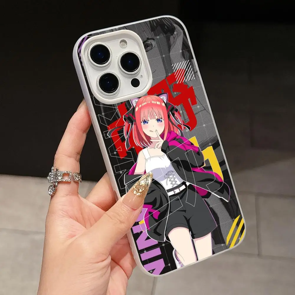 Anime Nakano Nino Phone Case for iPhone 18 17 16 15 14 13 12 11 Air Pro Max Plus Jelly Dual Layer White Cover view 5