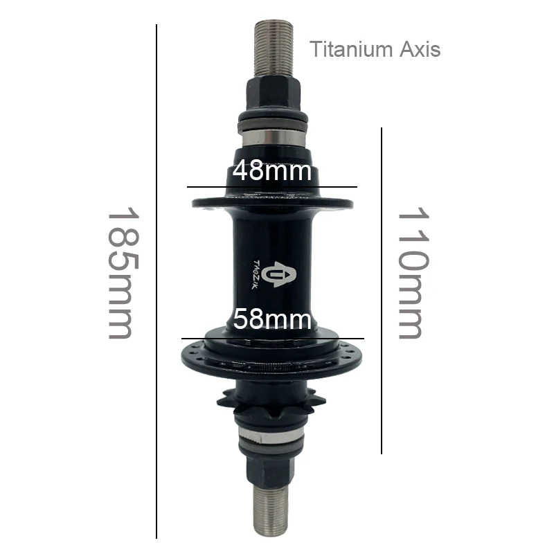 Taozik 9 T 36 Hole Ultralight Titanium Axis Spindle Hollow Bearings Rachet Flatland BMX Bicycle Hub