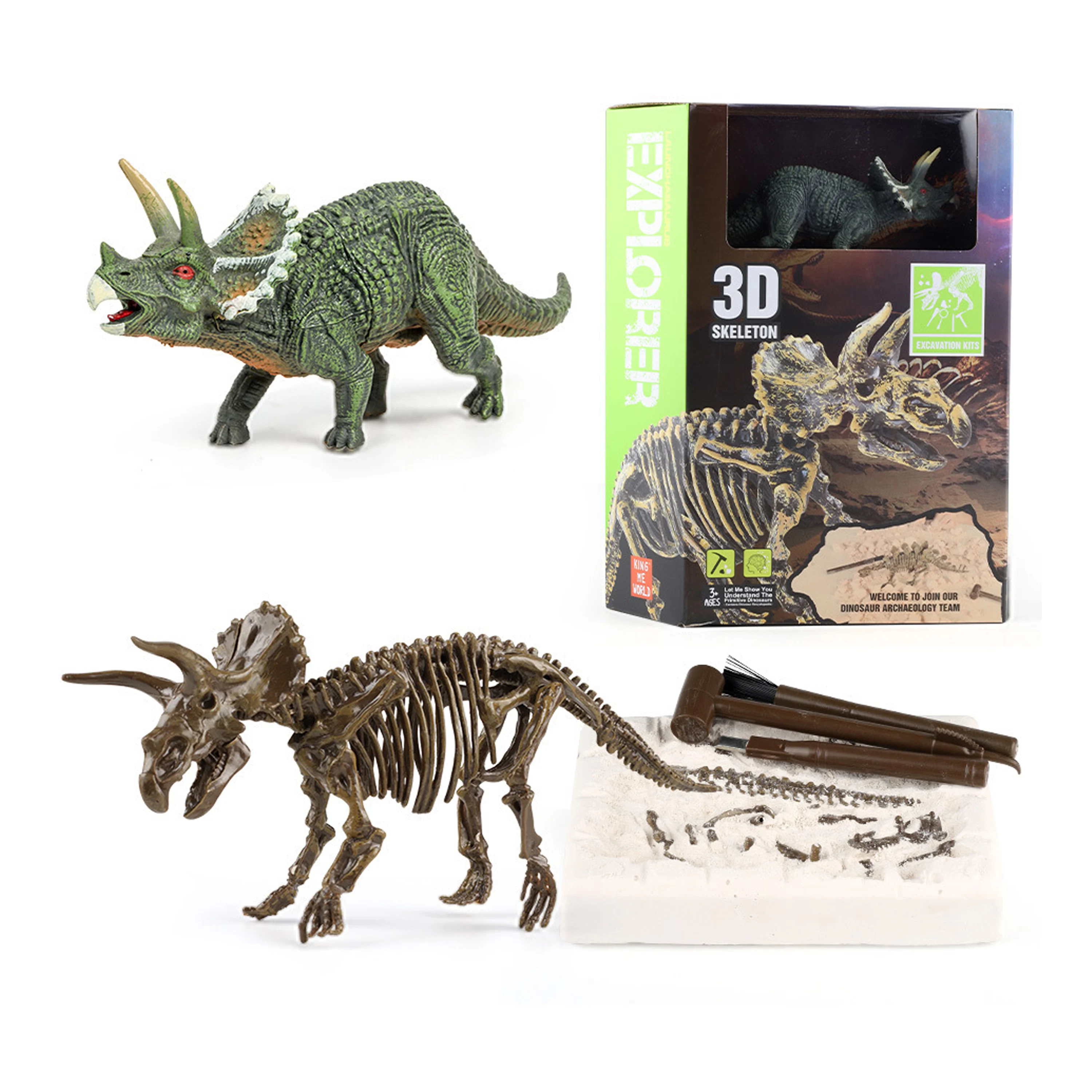 Triceratops Dinosaur Fossil Excavation Toy Set with Tools & Finished Model–Great Educational STEM Gift for Kids, Top Selling Toy