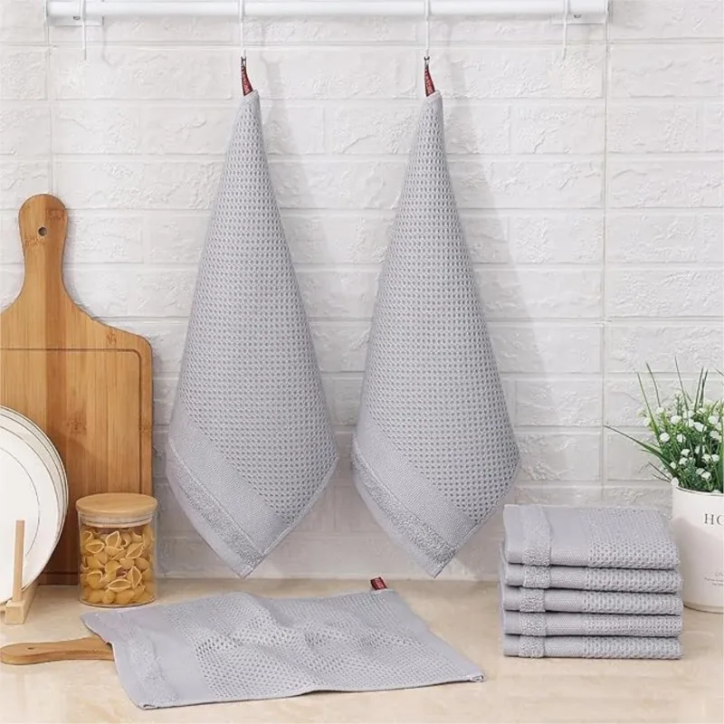 

Kitinjoy Кухонные полотенца для мытья в машине Прочные кухонные полотенца вафельного плетения Хлопковые супервпитывающие мягкие чистящие полотенца