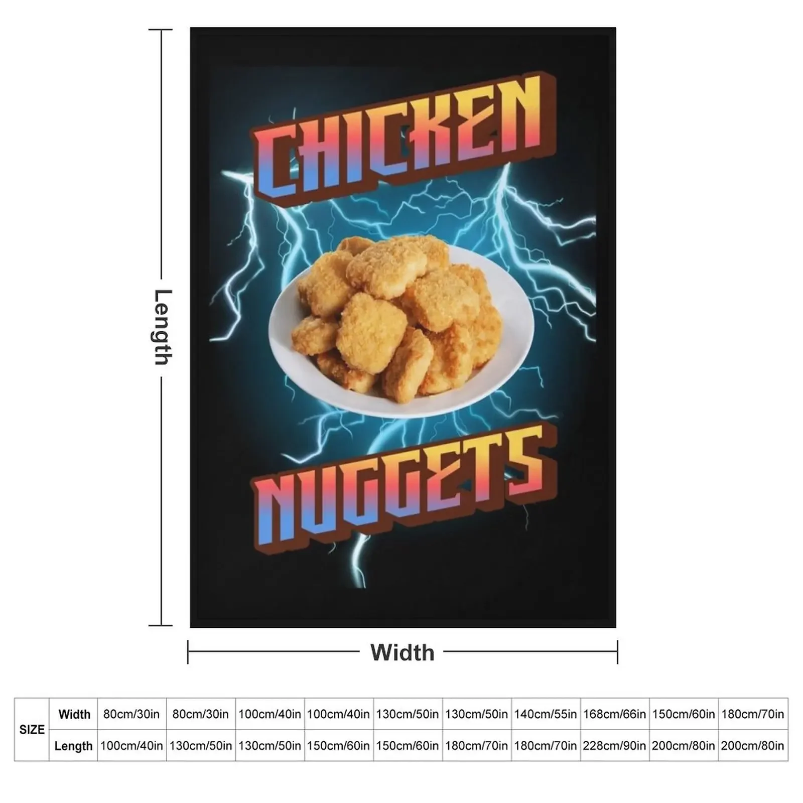 Chicken Nuggets,Funny Heavy Metal, Rap Bootleg Style Retro Chicken Nuggets, Chicken Nuggets Bootleg Throw Blanket