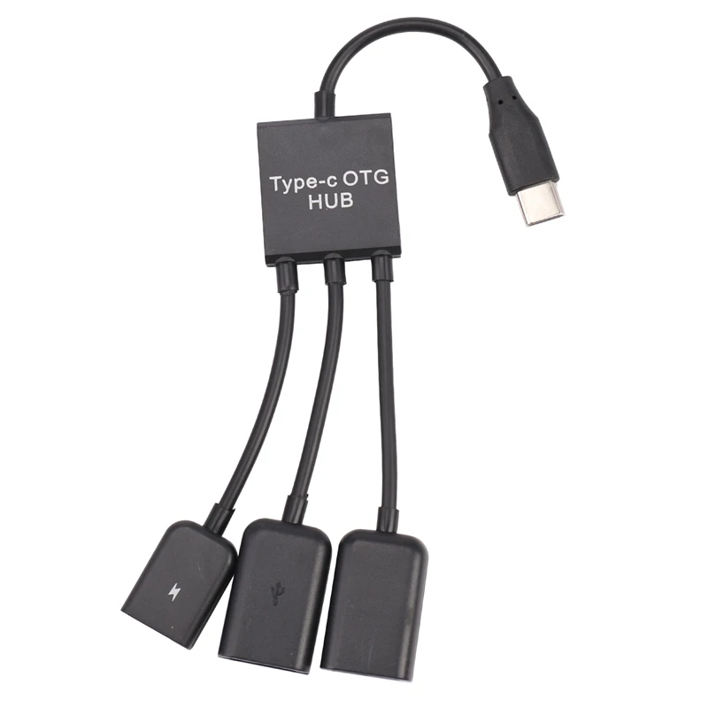 USB 3.1 Type C Male To 2 Dual USB A 2.0 Female + Micro-USB Female 3 In 1 OTG HUB