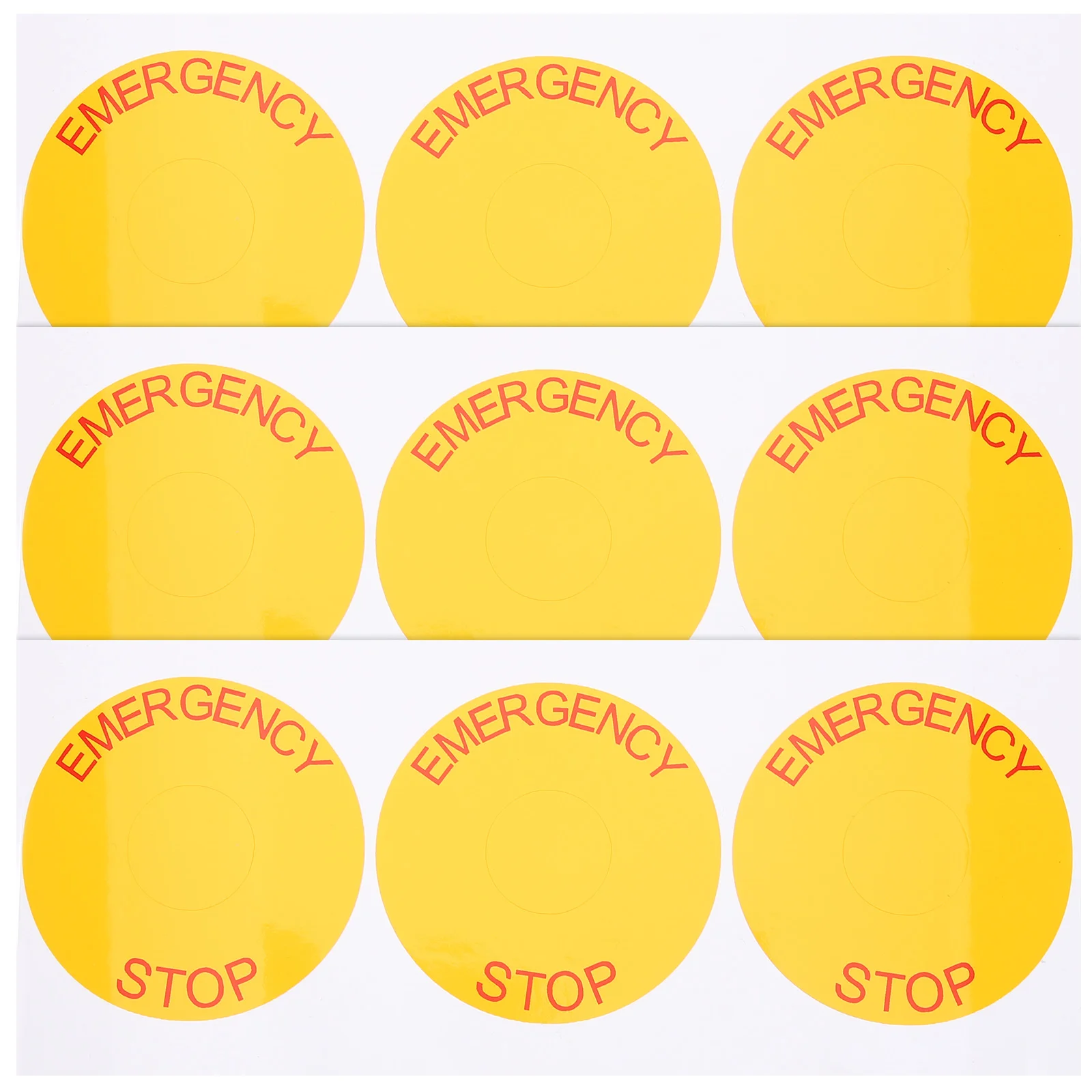 

10 Pcs Machinery Emergency Stop Decals Switch Signs Stickers Label Nail Spring Quick Connector Wire Button