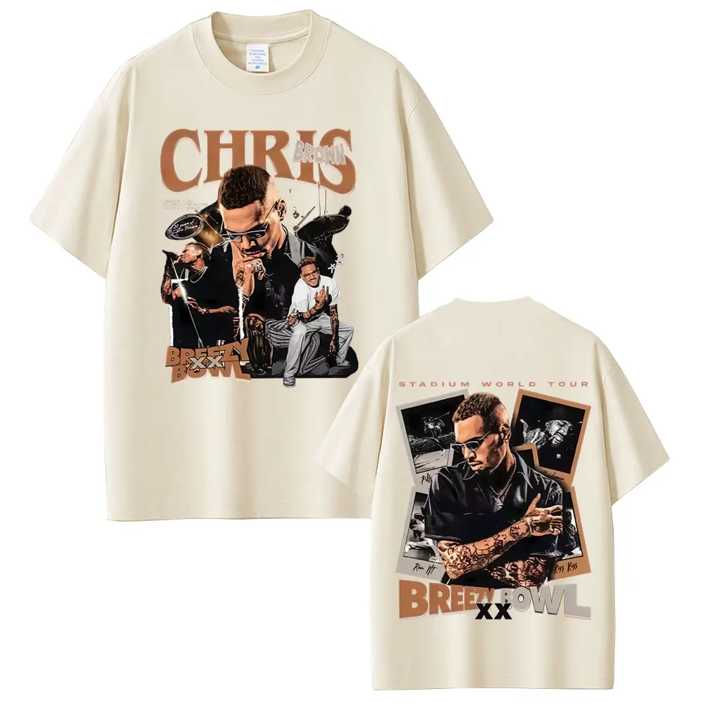 

Hot Sale Rapper Chris Brown Breezy Bowl XX Stadium World Tour T-shirt Men Women Fashion Hip Hop Oversized Short Sleeve T Shirts