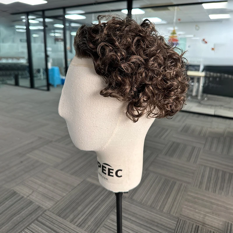 قبل قطع تصفيفة الشعر q6 نظام الشعر للرجال شعر بشري طبيعي نظام استبدال الشعر للرجال السويسري الدانتيل رقيقة الجلد رجل شعر مستعار #3