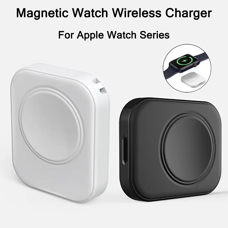 

Портативное магнитное беспроводное зарядное устройство для Apple Watch Series 10 9 8 7 6 se 5 4 Type C 8pin для часов Series Ultra 2