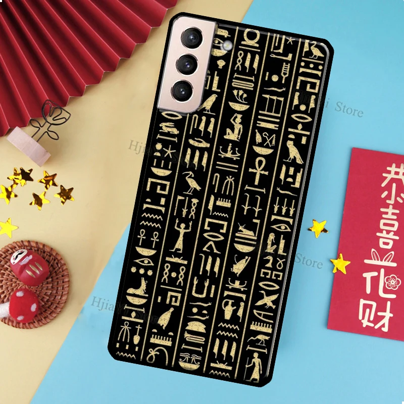 Ancient Egyptian Hieroglyphic Silicone Case For Samsung Galaxy S21 S20 FE S8 S9 S10 Plus Note 10 20 S22 S23 Ultra Coque