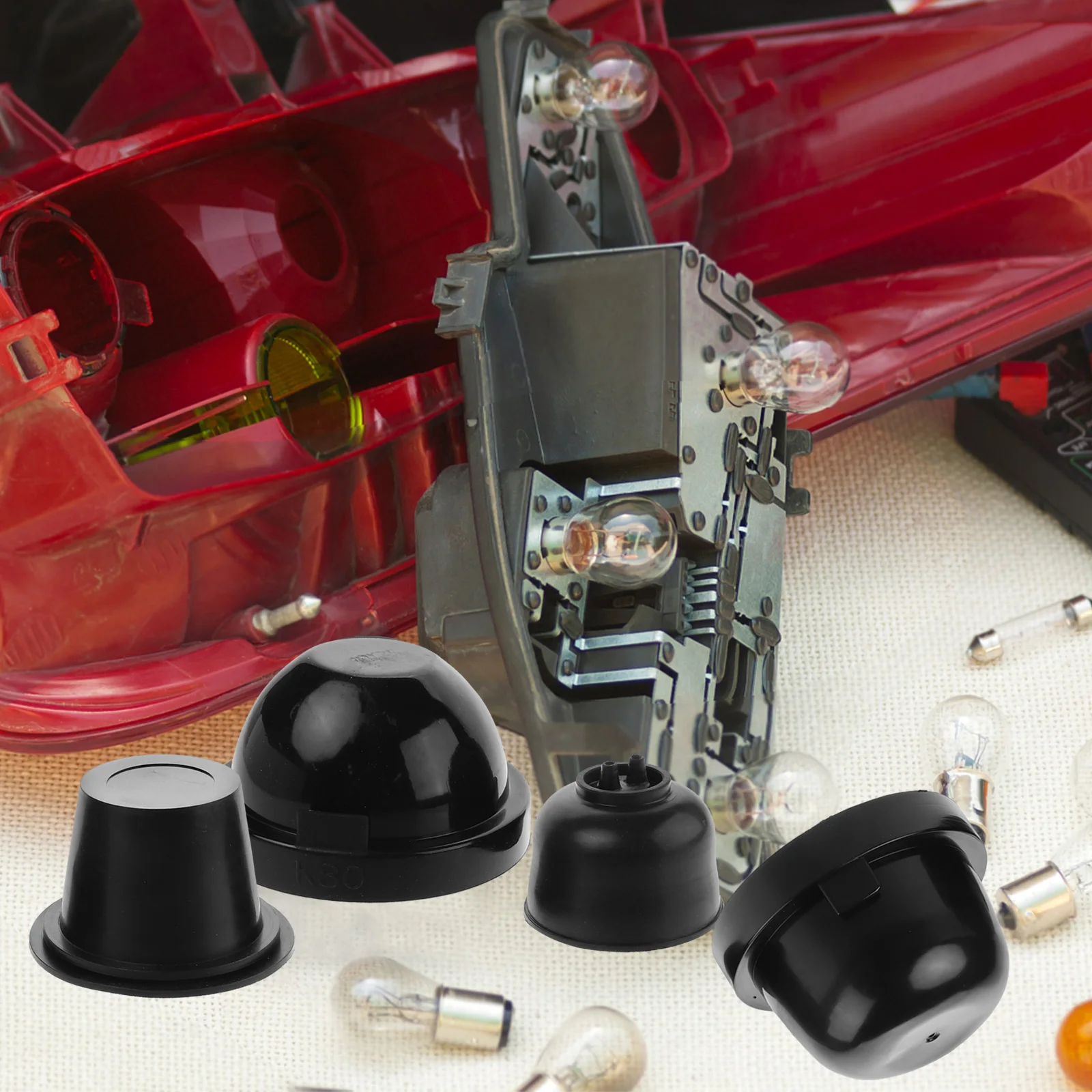 

4Pcs Car Headlight Protective Dust Covers Durable Easy Install Headlight Guard Cap Car Lamp Protective Cover Light Cover