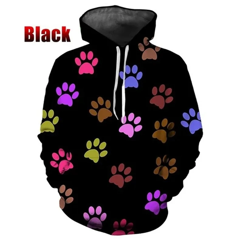 New Fashion Funny Dog Footprint 3D Print Hoodie Women Men Creative Personality Hooded Sweatshirt Casual Long Sleeve Pullover Top