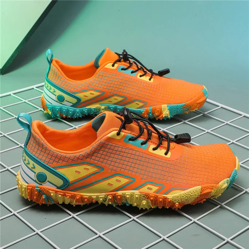 

New Orange Couples Gym Sneakers Men Barefoot Shoes Lightweight Outdoor Beach Shoes For Men Comfortable Swimming Shoes Men 2025