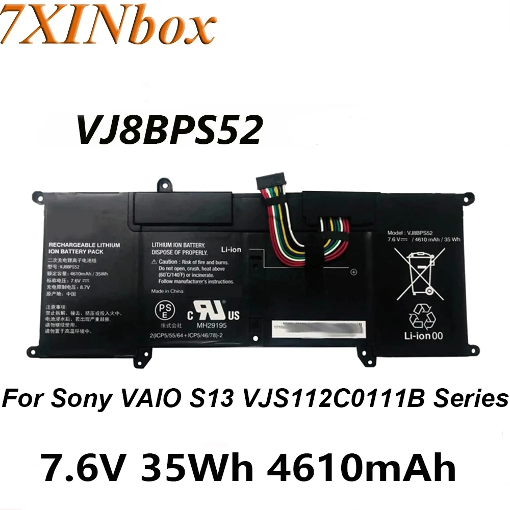 

7XINbox VJ8BPS52 7.6V 35Wh 4610mAh Original Laptop Battery For Sony VAIO S13 VJS112C0111B VJS112C0311S VJS132C0711B VJS132C0811S