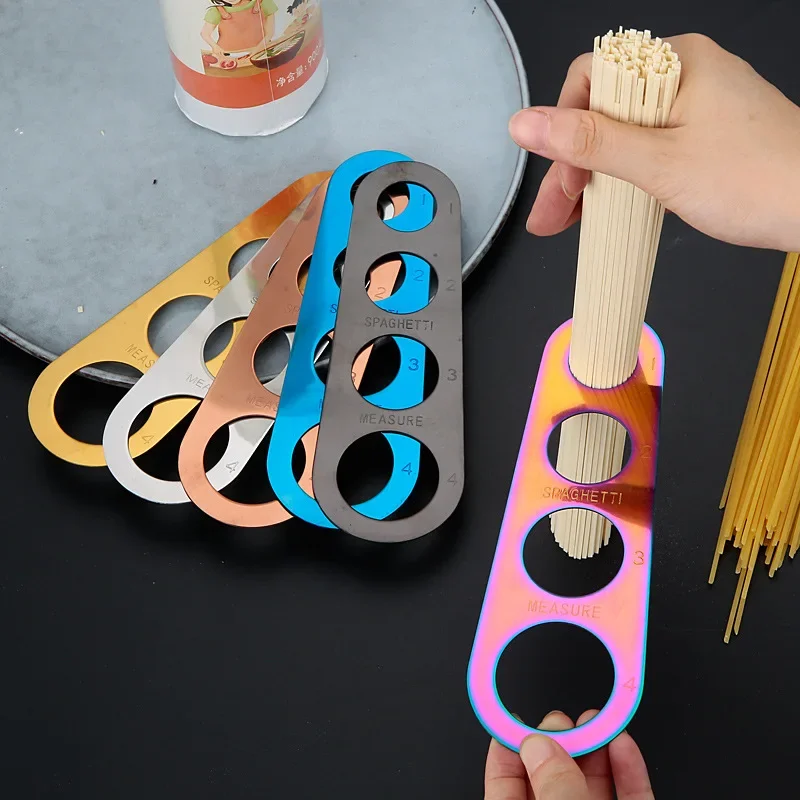 

Stainless Steel Pasta Measuring Device Accessories 4-hole Pasta Ruler Measuring Device