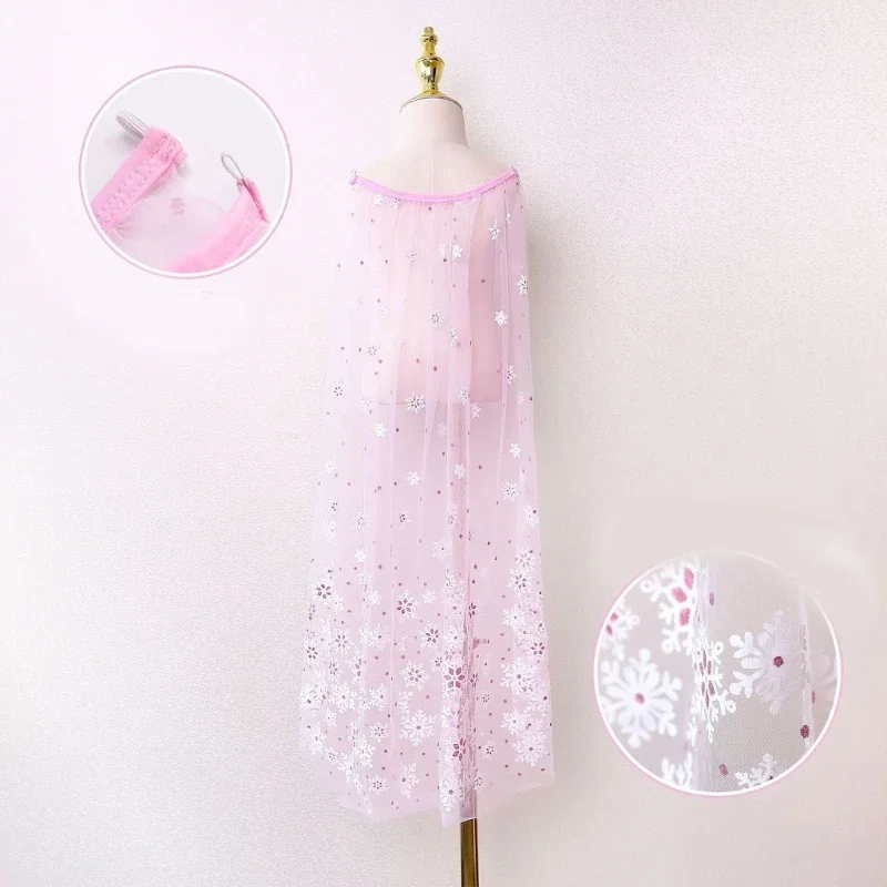 

Детские накидки принцессы для девочек, сетчатые тюлевые накидки с пайетками и снежинками, сказочные плащи, нарядное платье, для