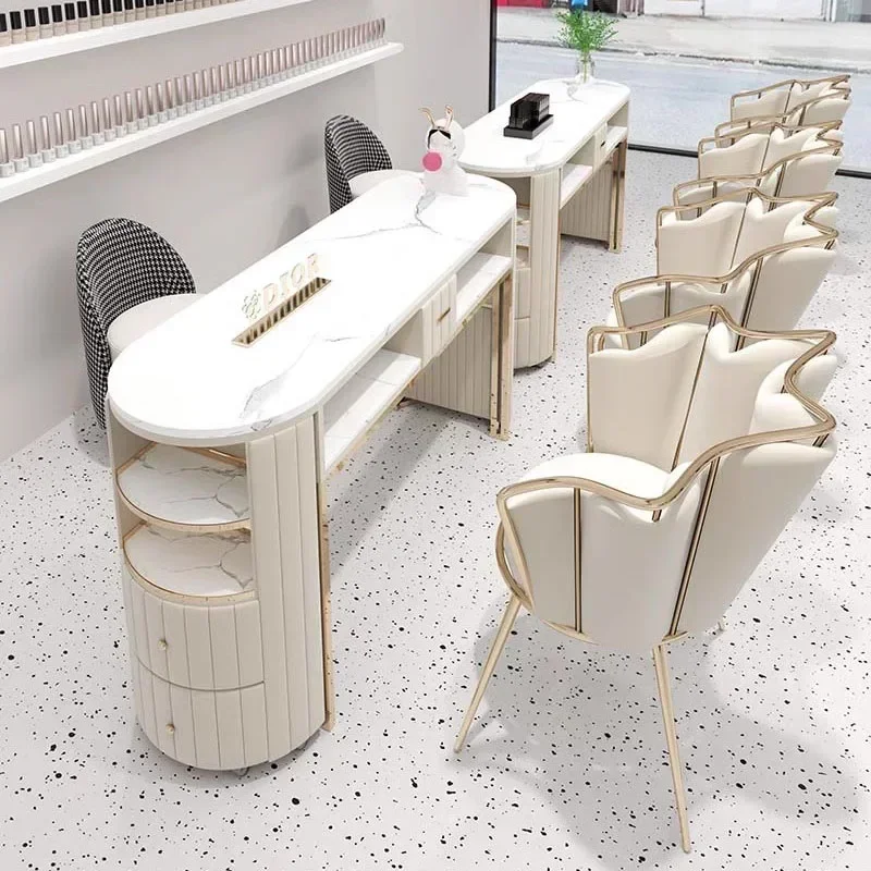 Mesa de manicura profesional, mesas para uñas de salón, escritorio, equipo de belleza, recolector de polvo, muebles profesionales