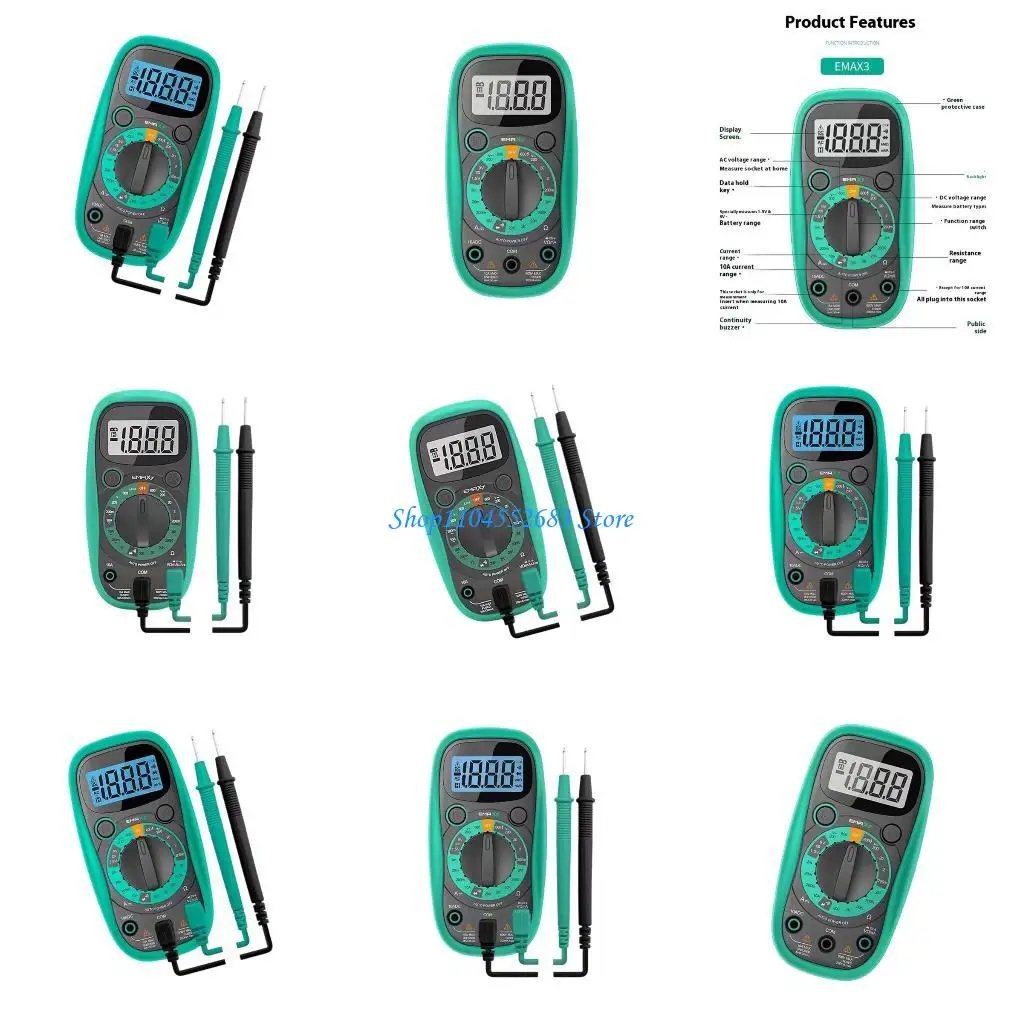 

Y6GD Digital Display Multimeter Ammeter Voltemter 1999 Count Portable Tester