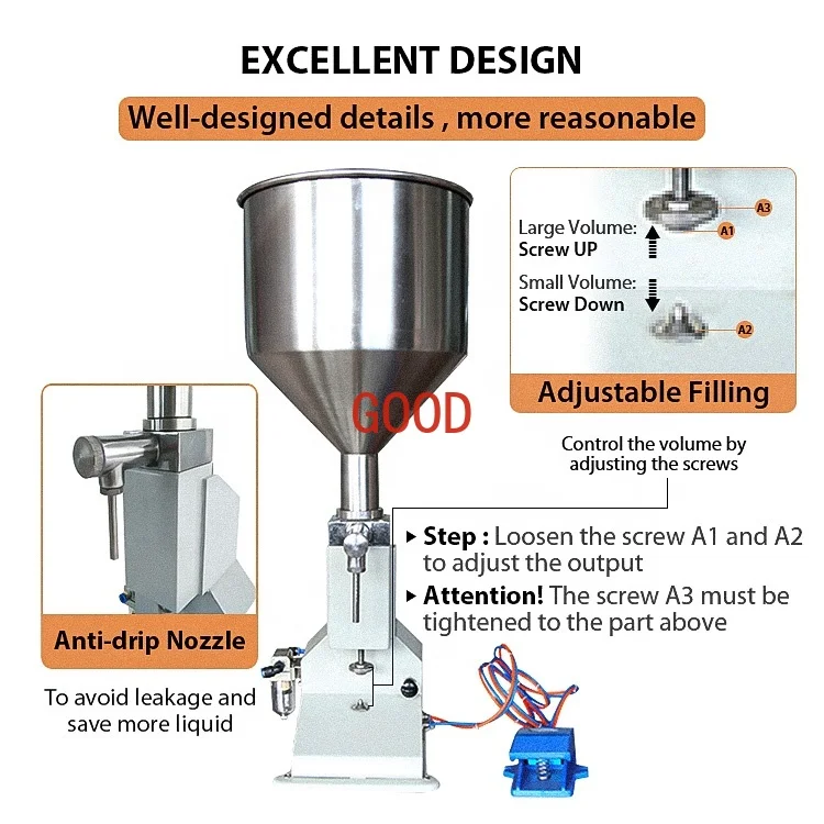 Factory Price Easy Hand Operated Water Filling Machine Manual Cosmetic Paste Sausage Cream Liquid Filling Supply