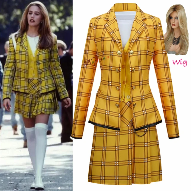 Film Clueless Cher Horowitz Cosplay Outfit Costume Wig Women Girls School Uniform Jacket Skirt Suit Halloween Costume Woman AliExpress