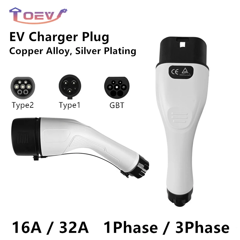 IEC62196 EVSE Female EV Charger Plug Adapter Type 2 Type 1 GBT Convertor 16A 32A for Electric Vehicle Charging Station