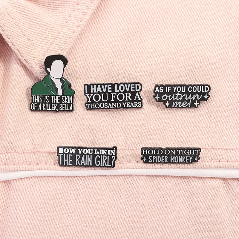 I Have Loved You For a Thousand Years Vampire Movie Enamel Pins As If You Could Outrun Me Brooches Lapel Badge Jewelry Gifts