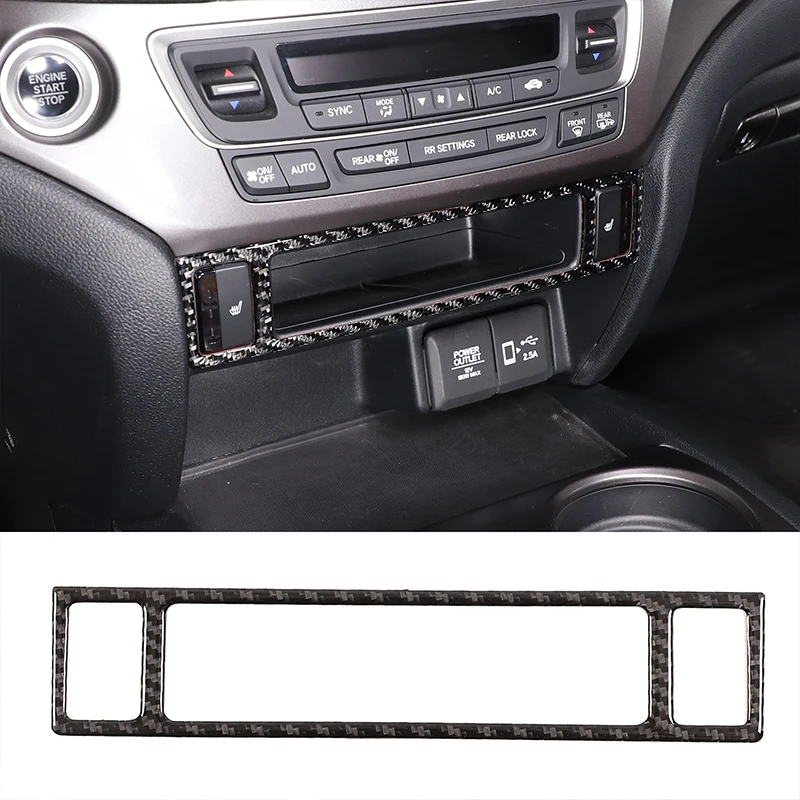 

For Honda Pilot 2015-2019 Car Seat Heating Switch Frame Decorative Sticker Soft Carbon Fiber Car Accessories 1pc