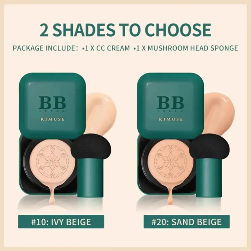 BB-Air Cushion CC Cream Foundation, corretivo, cabeça de cogumelo, clareamento, impermeável, iluminar, Face Base, Tom, cosméticos coreanos