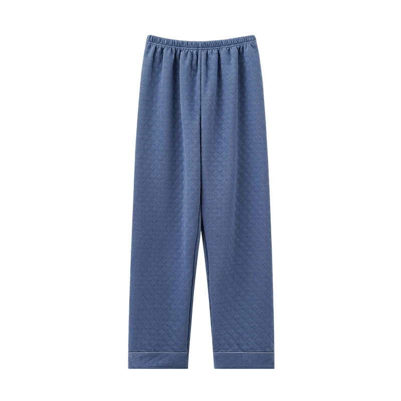 

Мужские пижамные штаны, осенне-зимние 3-слойные хлопковые длинные брюки с прослойкой, повседневные мужские домашние штаны с эластичной резинкой на талии в японском стиле