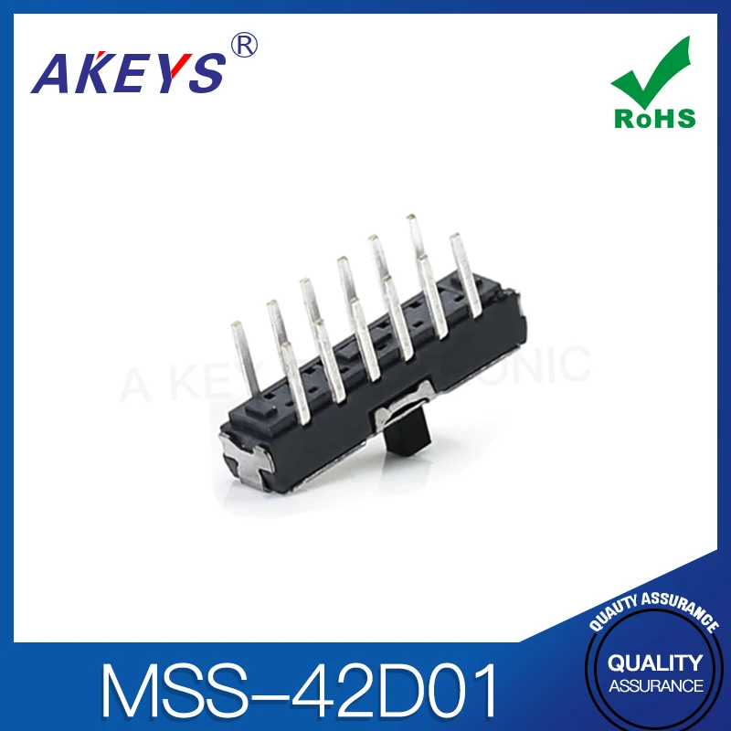 Mss-42d01 (4P2T) Mini double row 12 pin vertical plug straight toggle toy switch