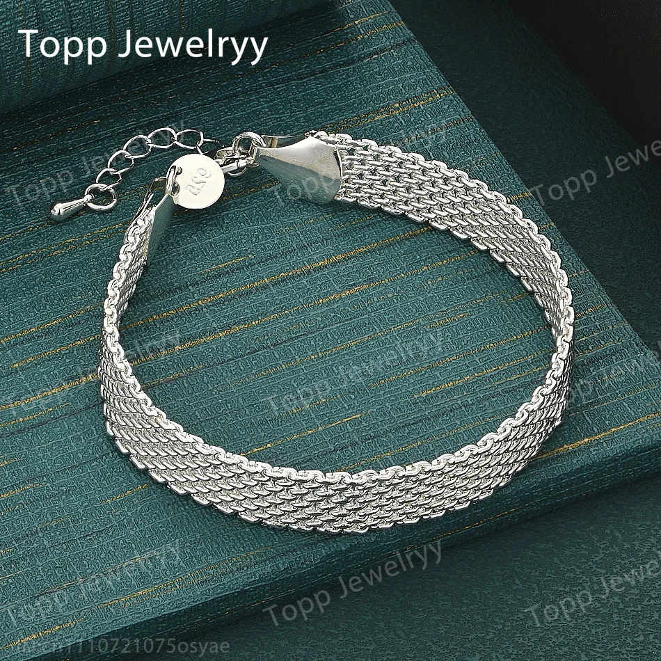 925 Sterling Silver 10mm Wide Braided Bracelet for Men and Women, Fashionable Wedding Party Gift Jewelry
