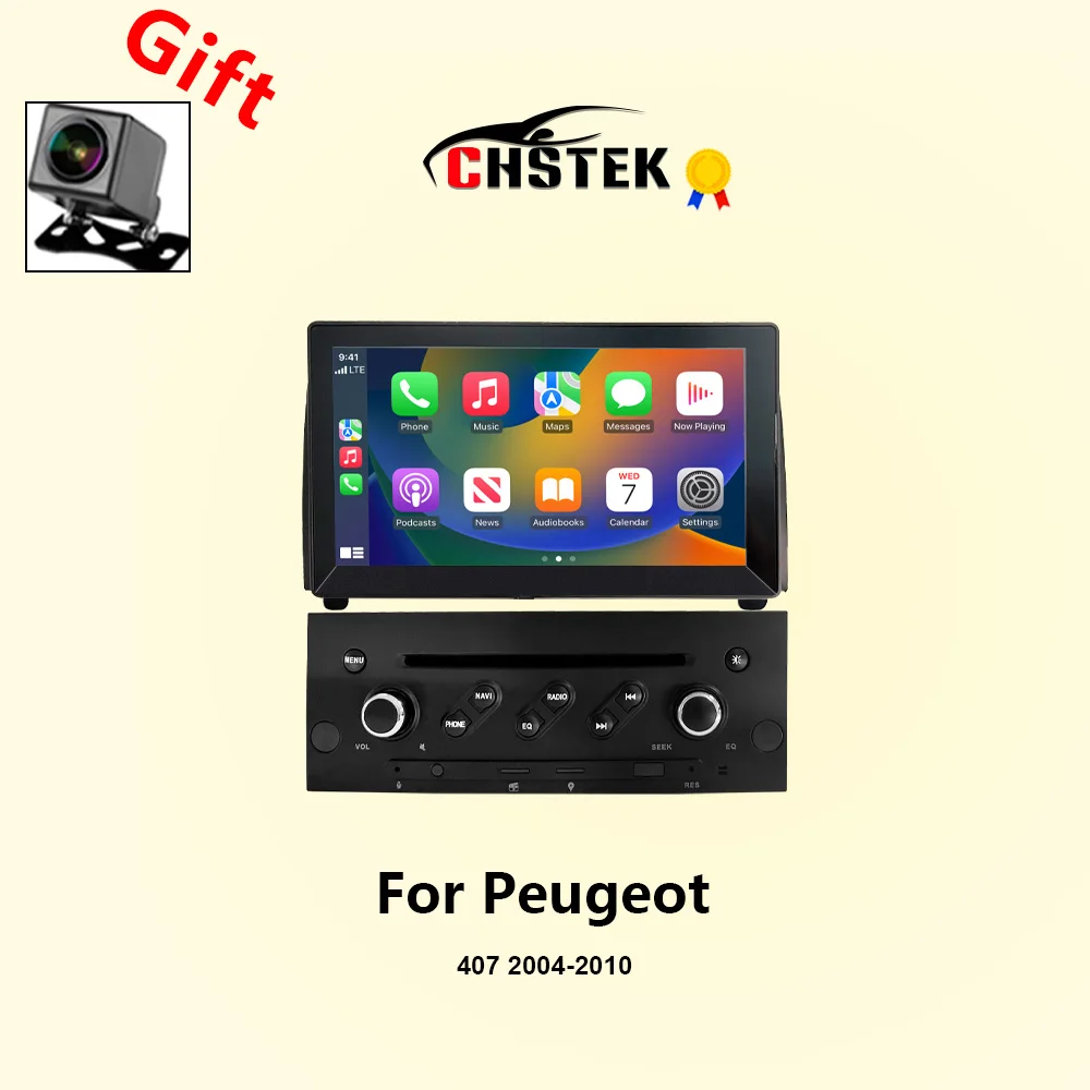 CHSTEK Car Radio Carplay For Peugeot 407 2004 2005 2006 2007 20008 2009 2010 Multimedia Navigation Bluetooth WIFI 4G Android 13