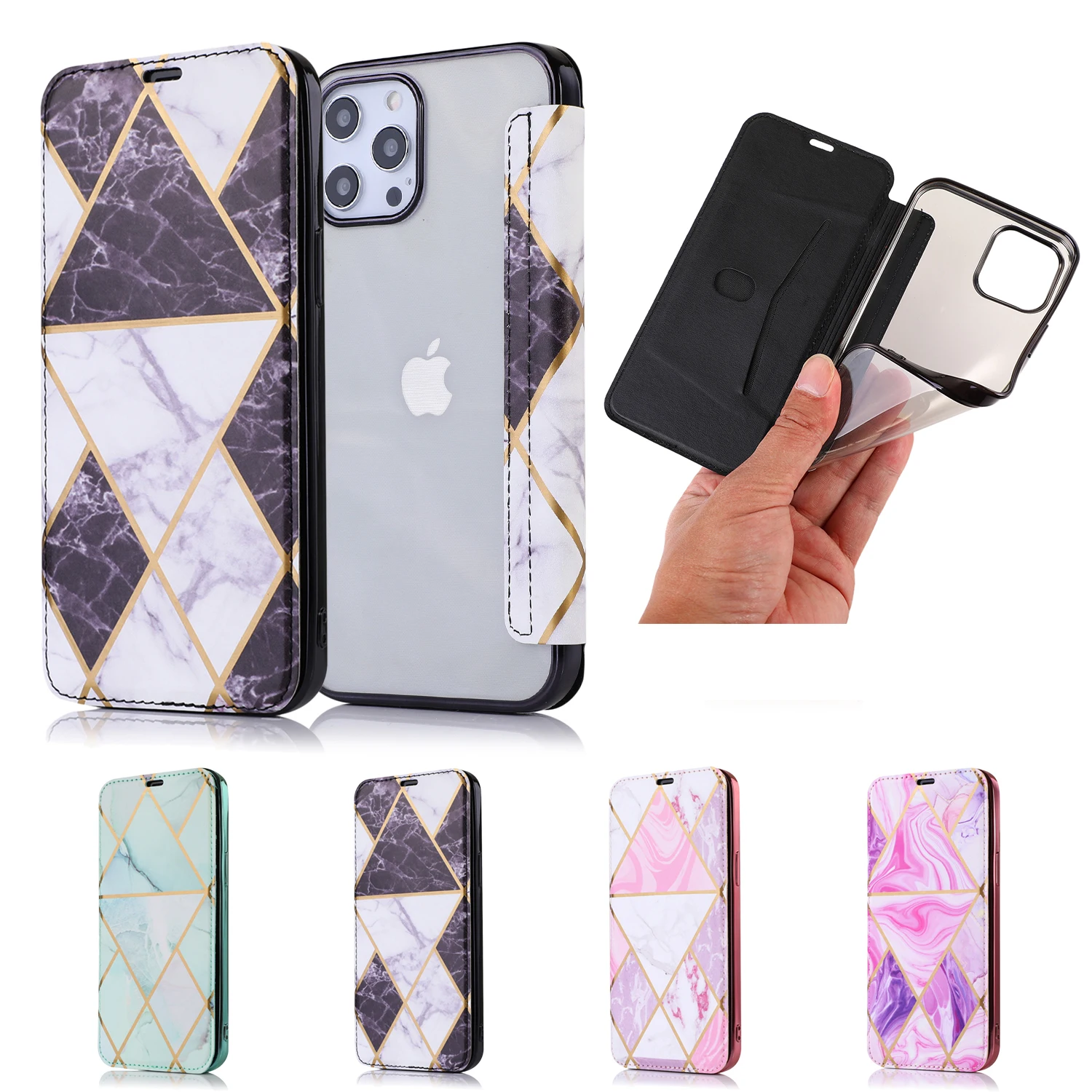 

Luxury Marble Leather Case for iPhone 13 12 Mini 11 Pro Max SE 2020 XR X XS 6s 7 8 Plus 5 5s Flip Wallet Phone Book Cover Funda