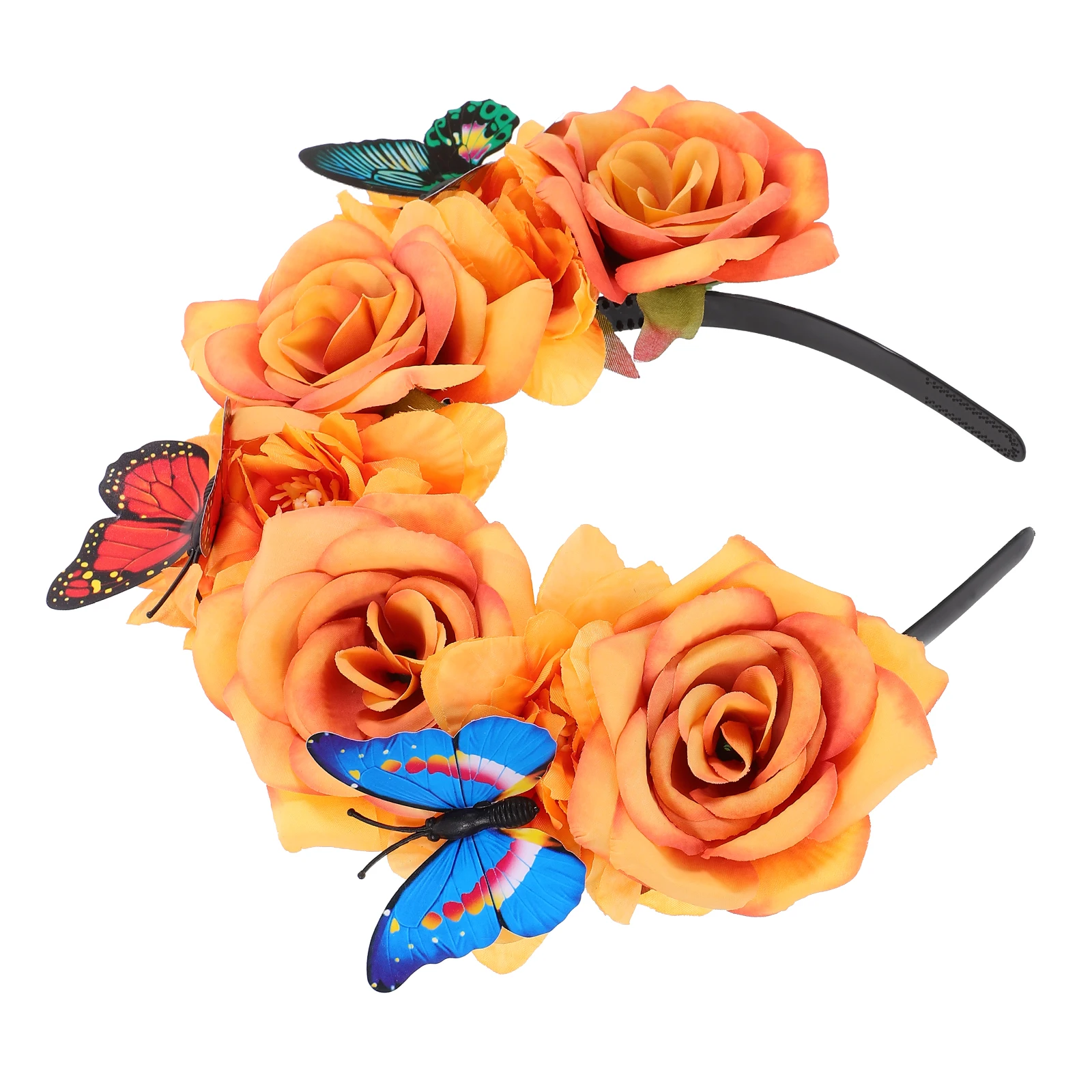 

Artificial Flower Headband Small Fabric Butterfly Hair Accessories for Girls Stretchable Comfortable Wedding Party