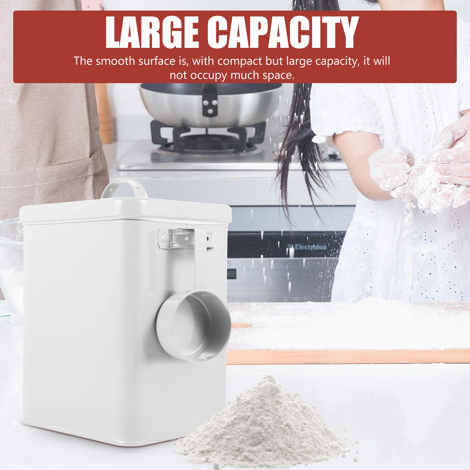 

Metal Laundry Powder Container Iron Storage Bin Airtight Kitchen Pantry Organizer Dry Food Containers for Organizing