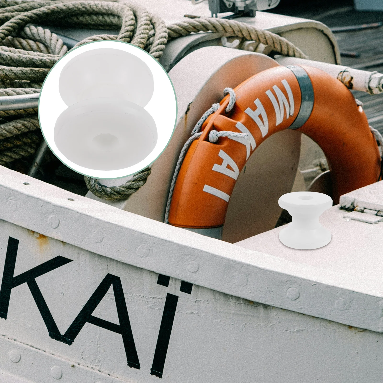 

Nylon Boat Anchor Roller Replacement Wheel White Heavy Duty Marine Grade for Smooth Anchor Deployment and Retrieval in Yachts