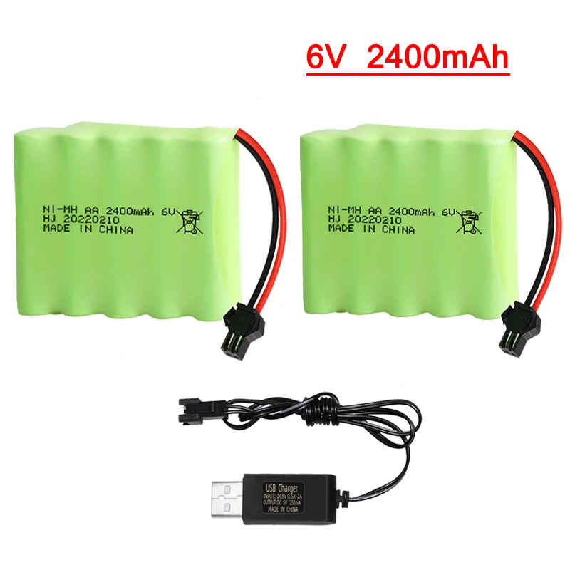 6v 2400mAh Ni-MH AA Battery For Rc toys Cars Tanks Robots Gun Upgraded Batteries Pack For Rc Boat 6V Rechargeable Battery