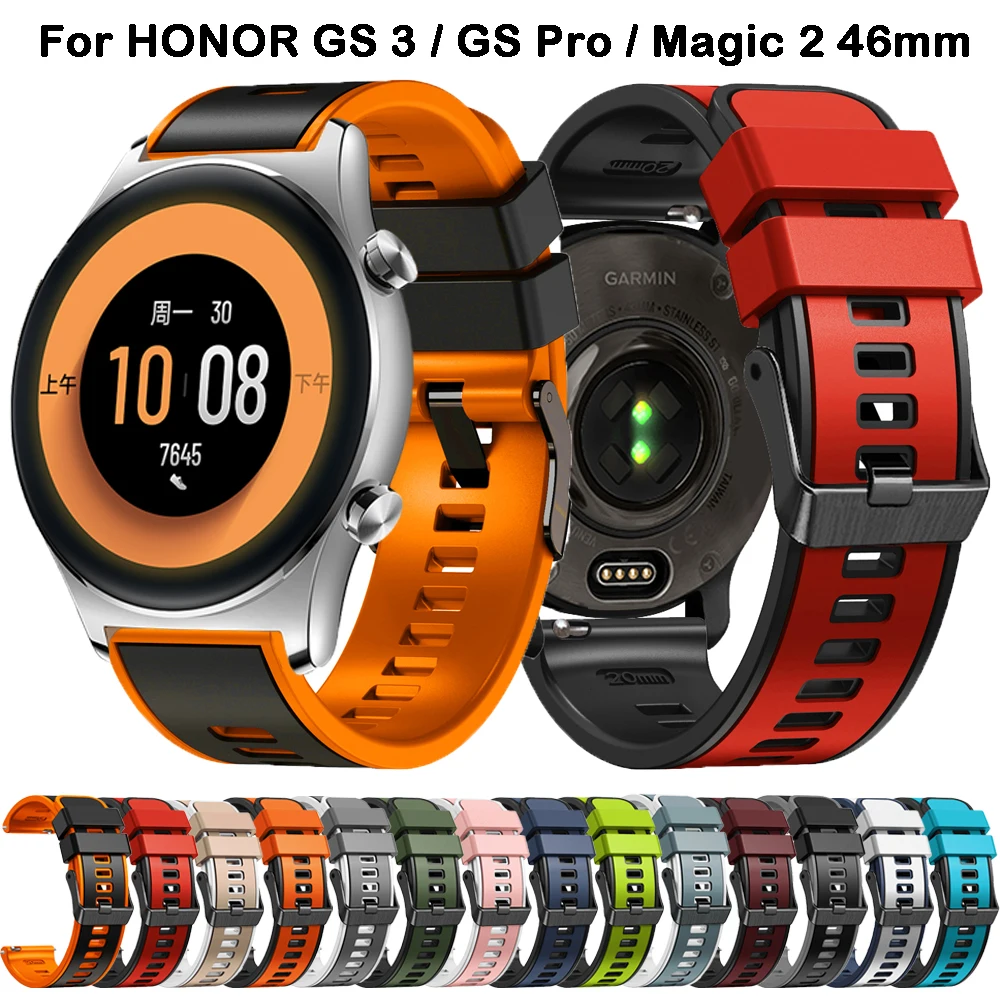 22mm Replacement Strap For Honor GS 3 Smartwatch Correa Silicone Band For Honor Watch GS Pro / Honor Magic 2 46mm Bracelet