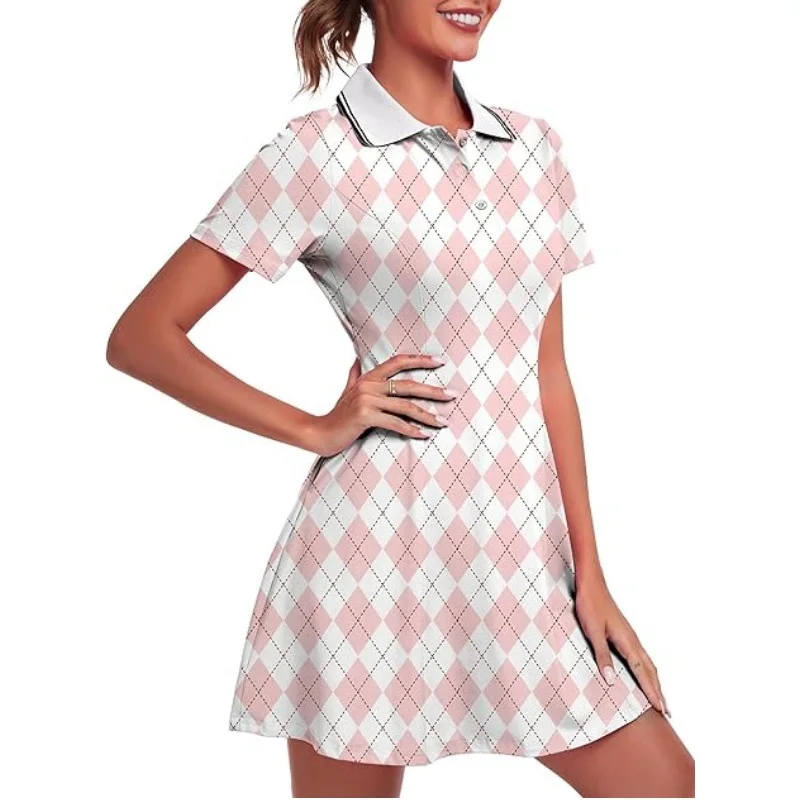 

Cross-Border Yoga Tennis Skirt Elastic Qui-Dry Golf Sport Skirt Naked Sensation Multi-Color with ket Anti-Light Leakage