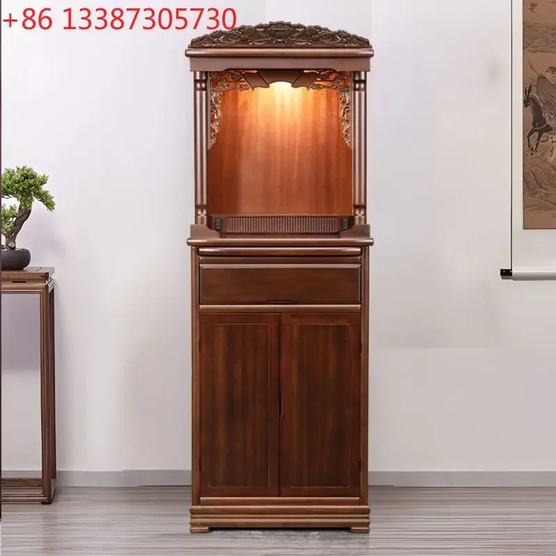 Solid wood Buddha shrine new Chinese standing cabinet altar Buddha platform home shrine God of Wealth Ye Guan Gong offering