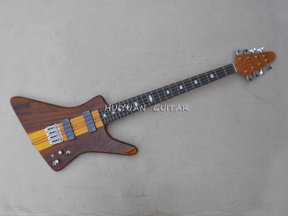 

Brown Electric Bass Guitar 8 Strings Neck-thru-body with Rosewood Fretboard 24 Frets