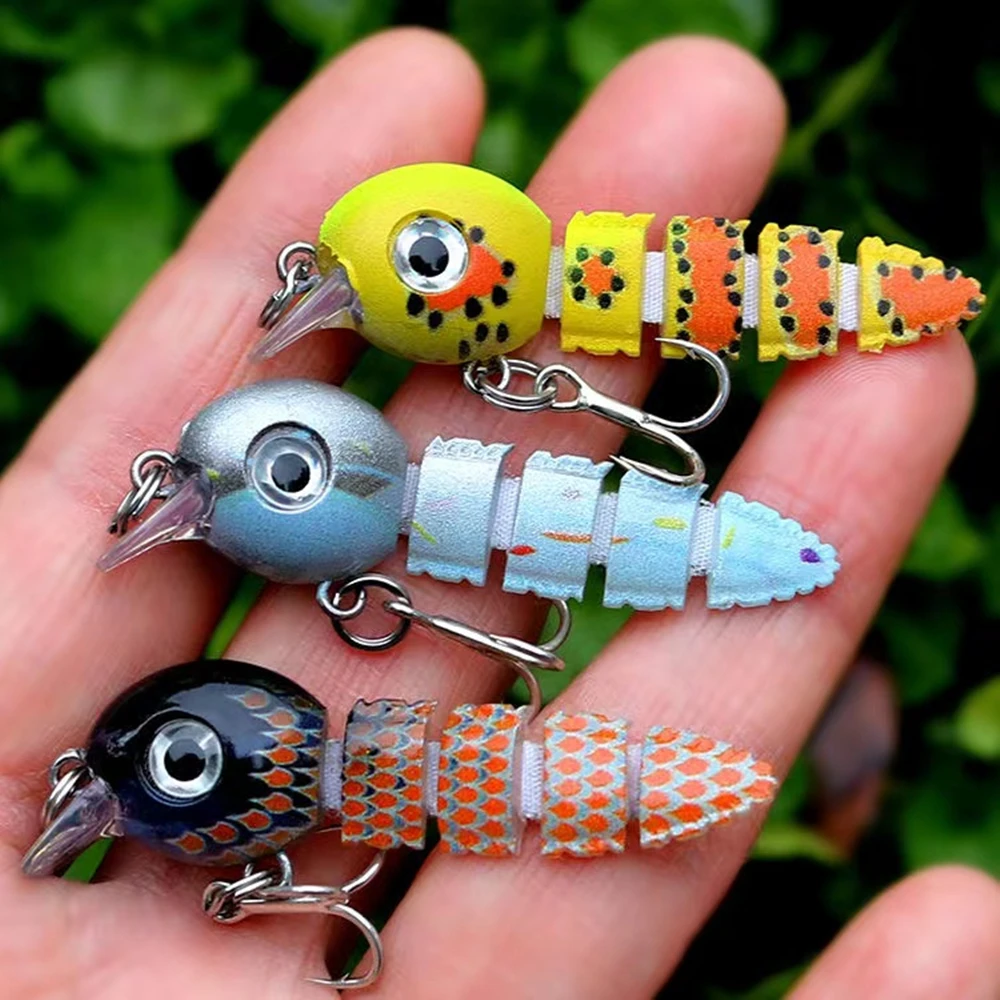 1Pcs Sinking Wobblers Multi-Section Fishing Lure Minnow 5.5cm 4.3g Swimbait Artificial Hard Bait Crankbait Trolling Bass Tackle