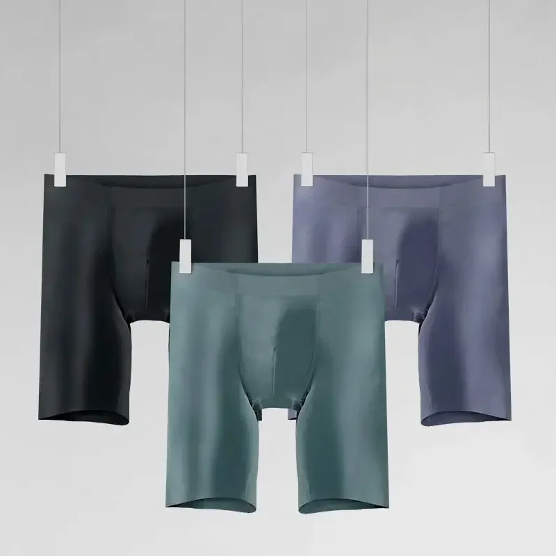 

3шт. Мужское нижнее белье из модала, мужские бесшовные спортивные штаны, удлиненные антифрикционные штаны.