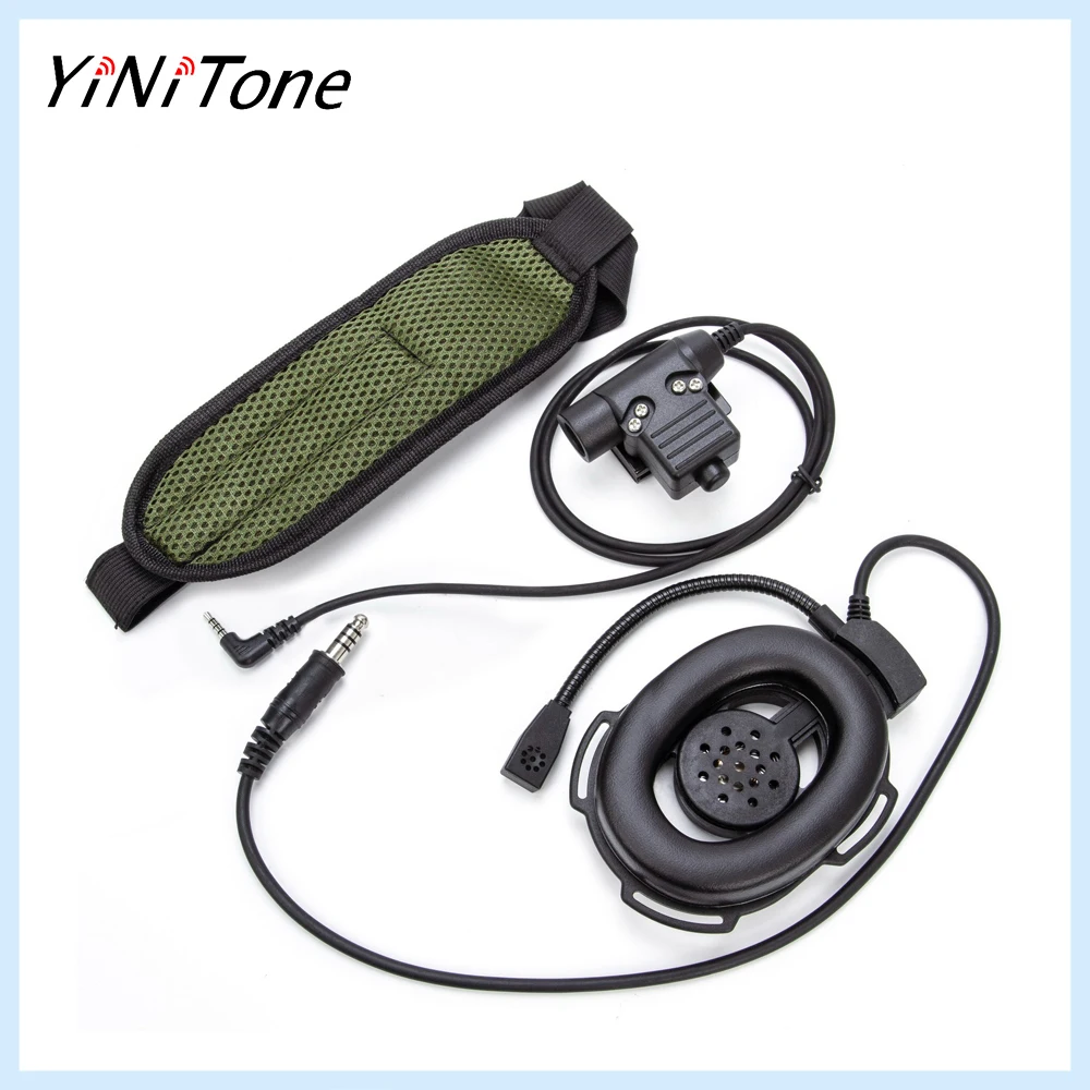 

Black HD01 Bowman Elite II Ham Radio 7.1mm Headset Microphone with U94 PTT Adapter for Xiaomi Walkie Talkie 1S/lite