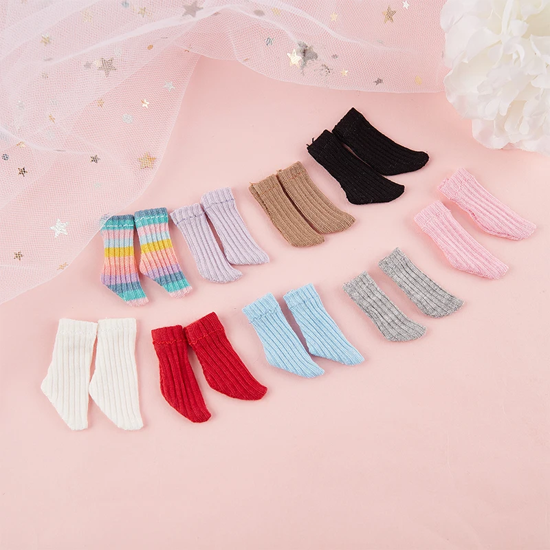 1Pair Candy Colors Doll's Shorts Socks for blyth OB11 Doll Socks Clothes accessories for 1/6 1/12 dolls