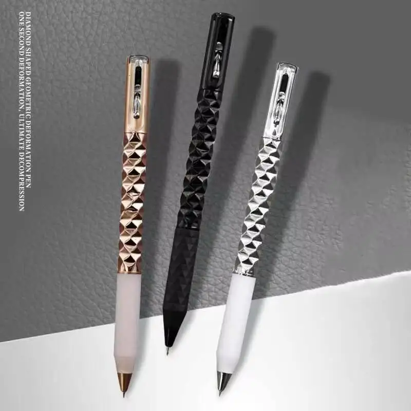 

1-3-15 pcs Creative Rhombus Geometry Retractable Ballpoint Pens Multifunction Pen For Writing Stationery